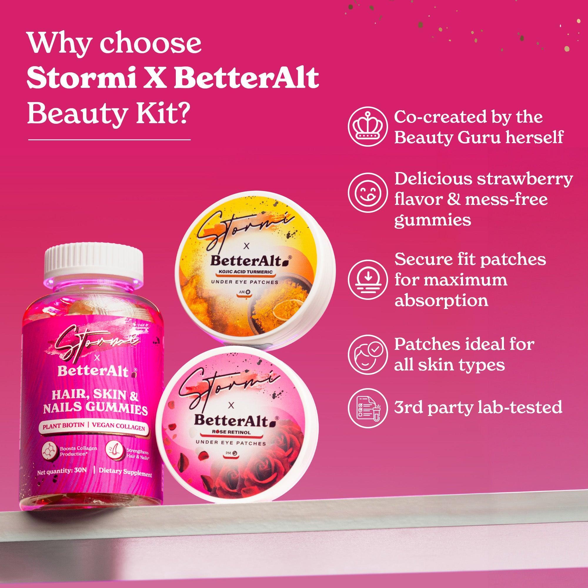 Stormi x BetterAlt | Stormi kit | Under Eye patches & Hair Skin and Nail gummies