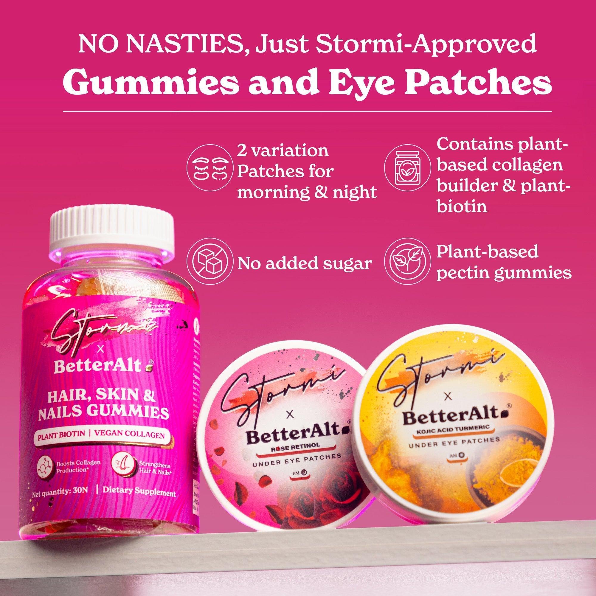Stormi x BetterAlt | Stormi kit | Under Eye patches & Hair Skin and Nail gummies