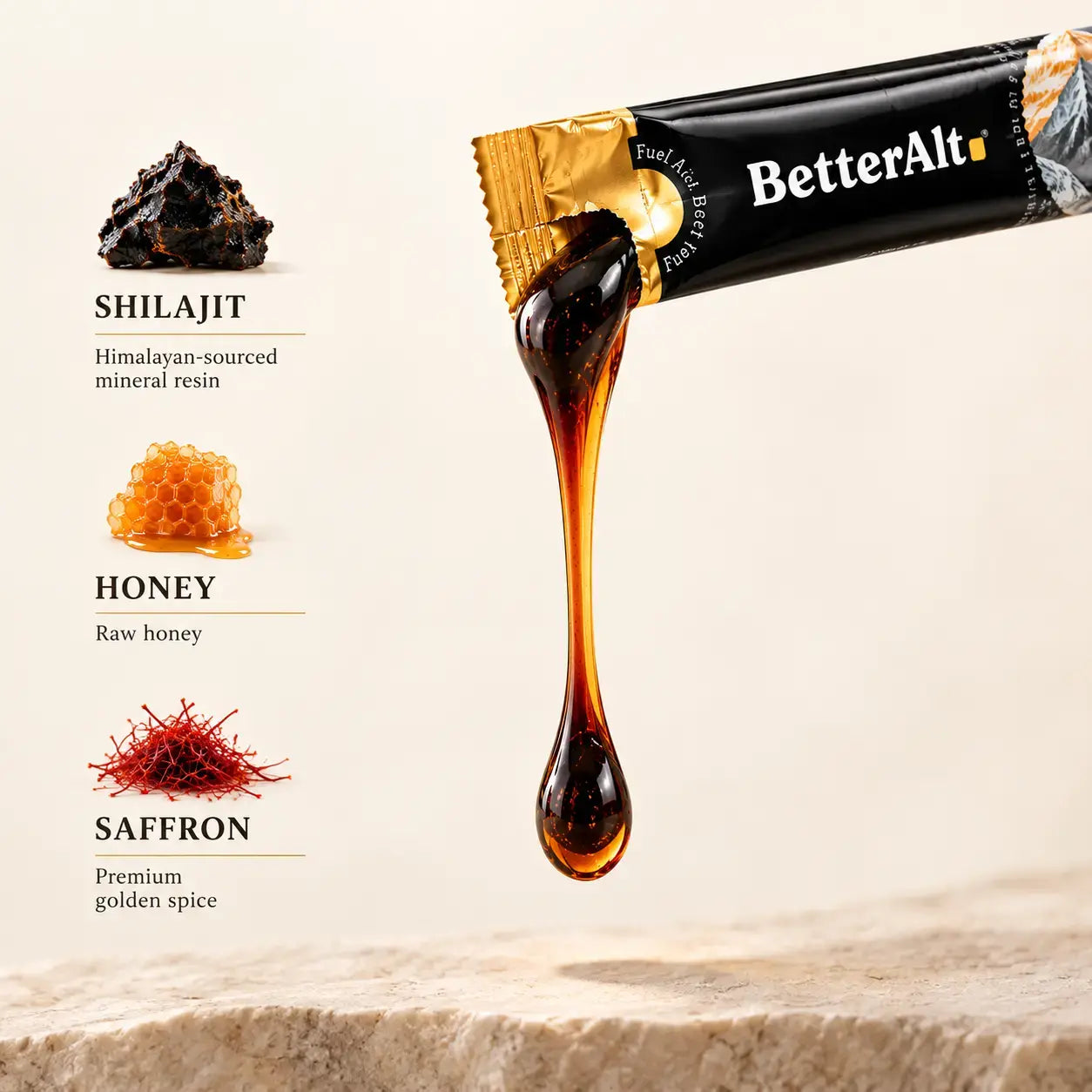 BetterAlt Shilajit Honey Sticks